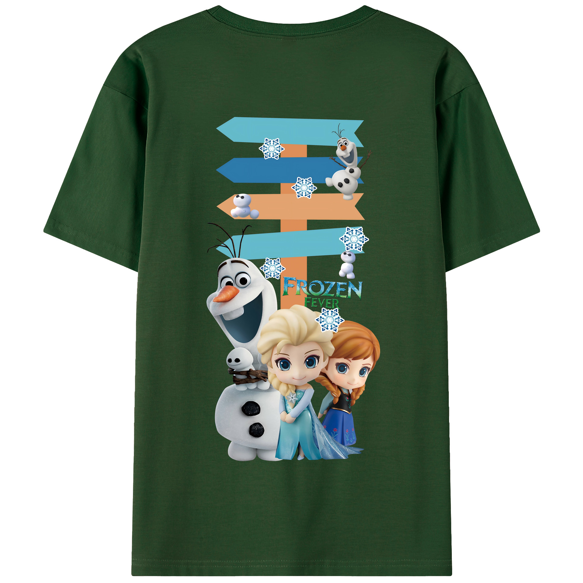 （画像用） アナと雪の女王 アンナ エルサ Frozen Anna Elsa 綿100％半袖Tシャツ（背面プリント）